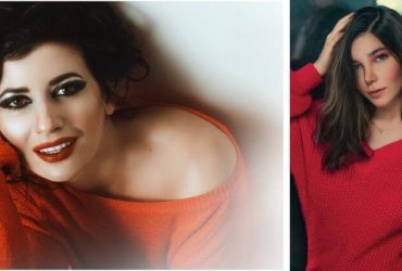 Celebrities in red sweater look